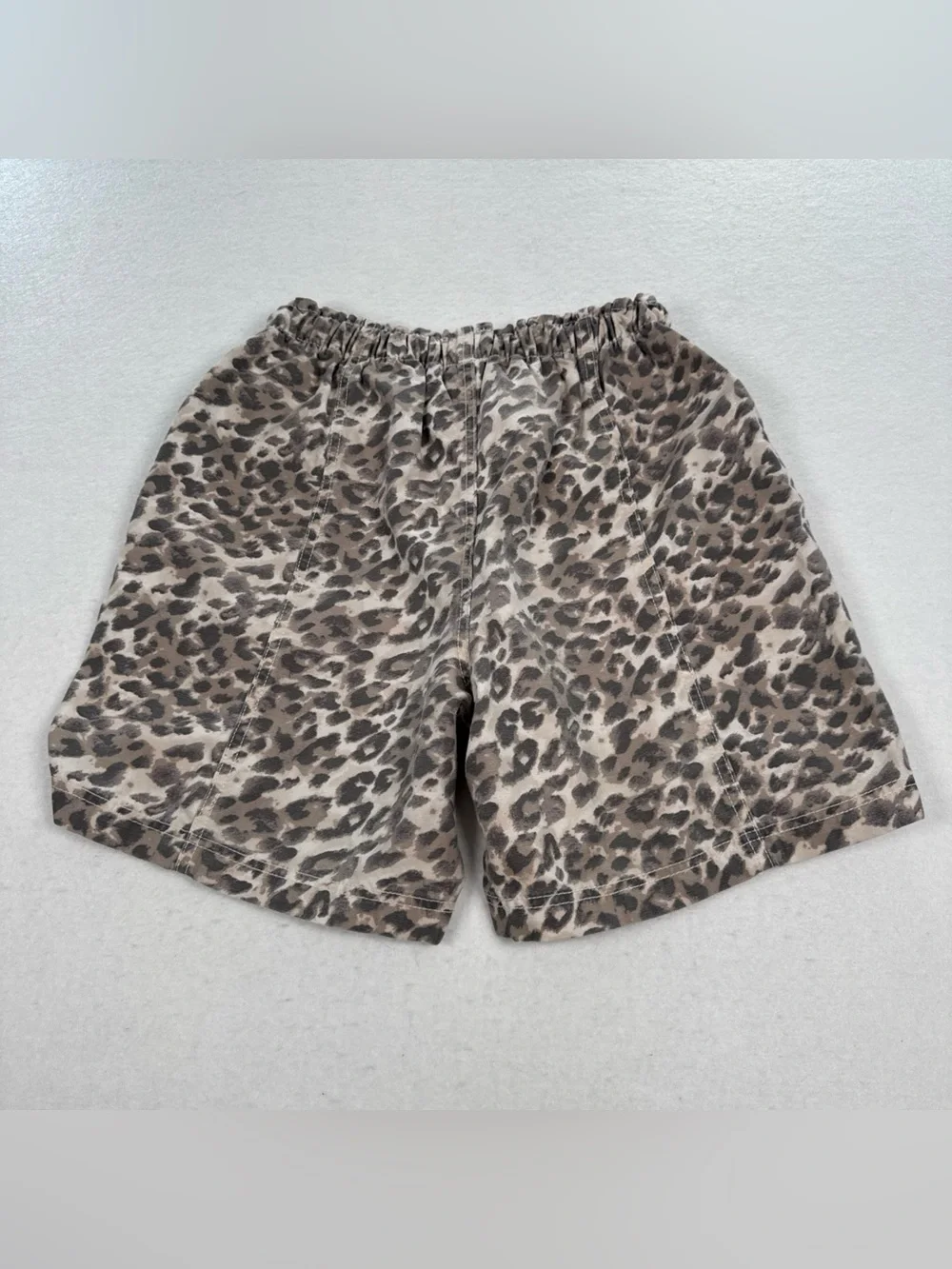 Aerie Elastic Waist Drawstring Jorts Cake Batter Women M Leopard Pull On Shorts - Picture 2 of 9